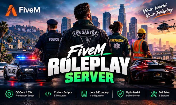build a custom fivem roleplay server with qbcore esx scripts and setup