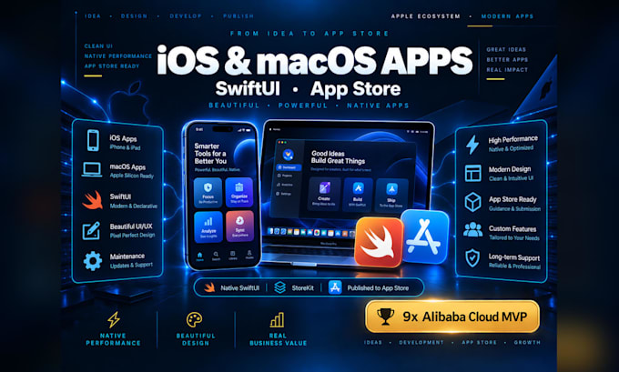develop your ios and macos app in swiftui and publish to app store