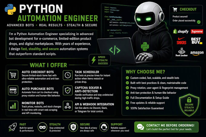 do pokemon bot, auto purchase bot, checkout bot, auto buying bot, shopping bot