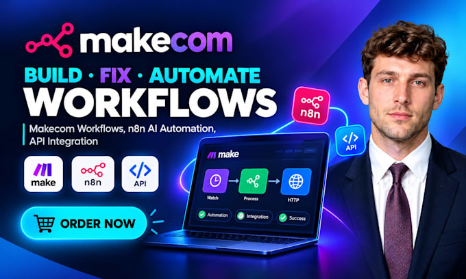 build, fix and automate makecom workflows, n8n ai automation, API integration