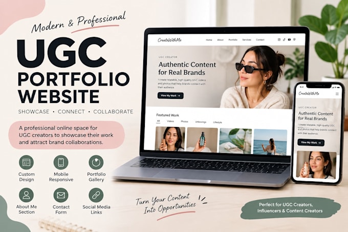 create a stunning ugc portfolio website using canva