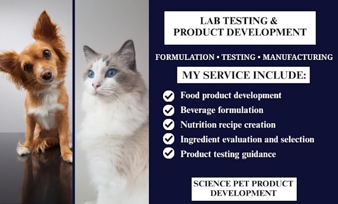develop food and beverage products with lab testing, formula and manufacturing