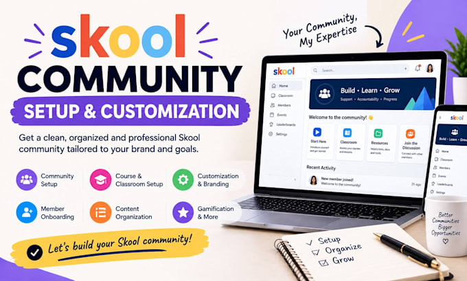 build, set up and customize your skool community