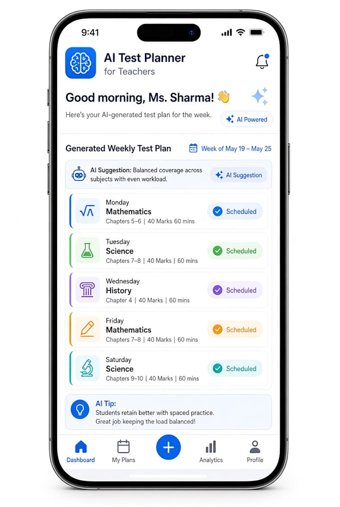 create a school test planner with make