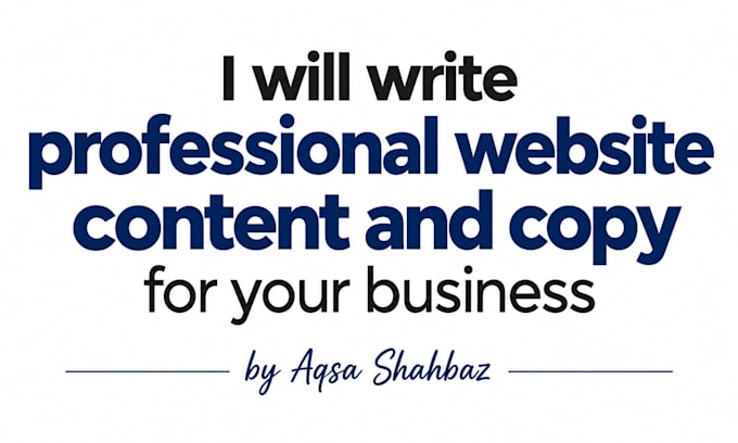 write website content and copy for your business