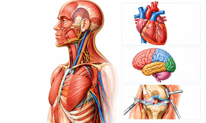 create medical anatomy, scientific illustrations and diagrams