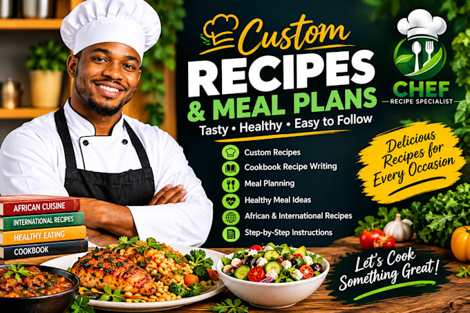 create delicious custom recipes, meal plans and cookbook