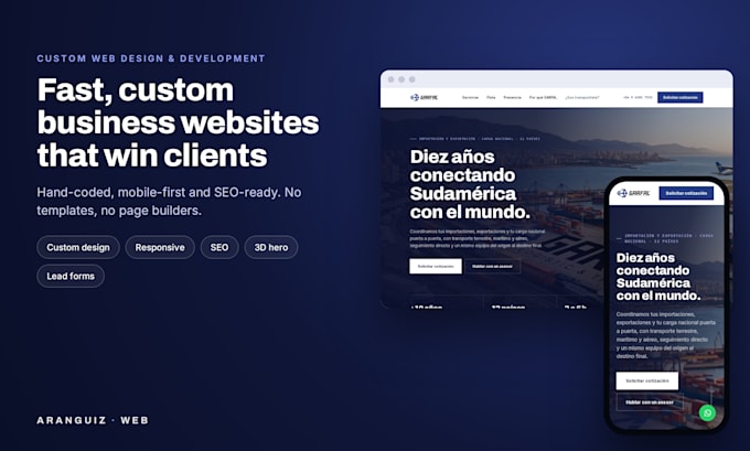 design and code a fast custom business website