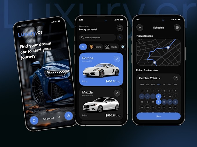 develop luxury car rental app, limousine app, black car app