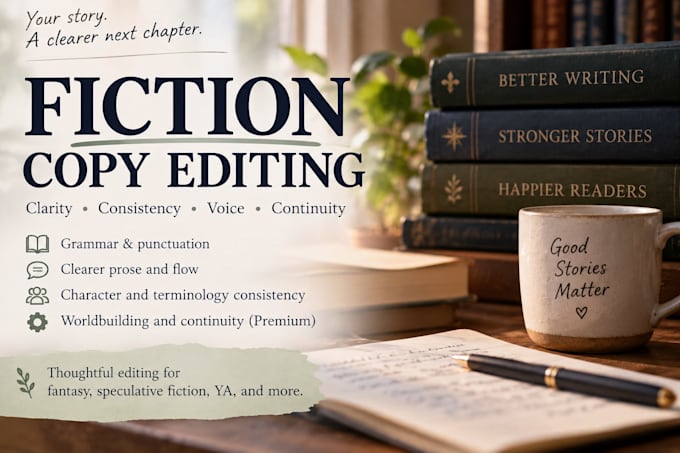 copy edit your fiction book or novel