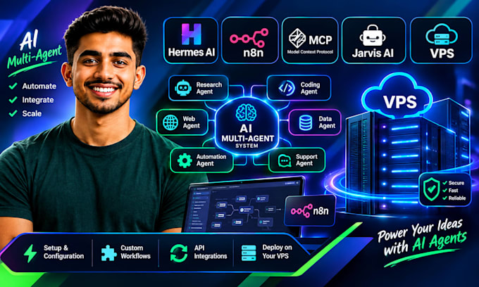installer un systeme multi agent hermes ia n8n mcp jarvis sur vps