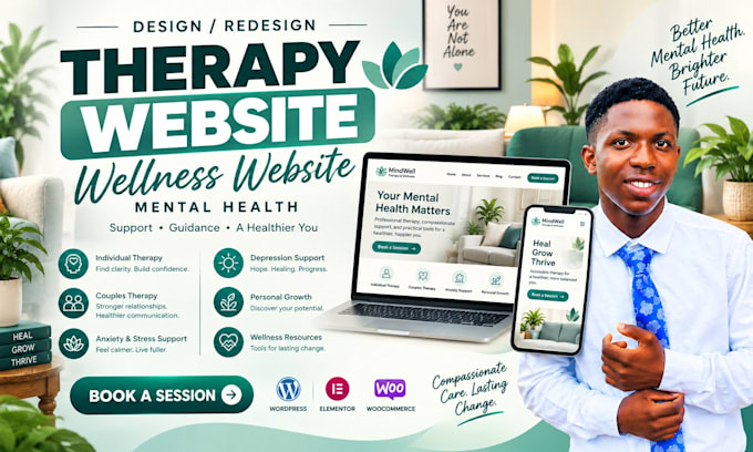 design a therapy, counseling, or mental health website