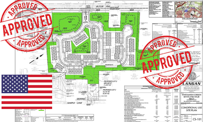 design site plan, parking lot, land development and permit drawings