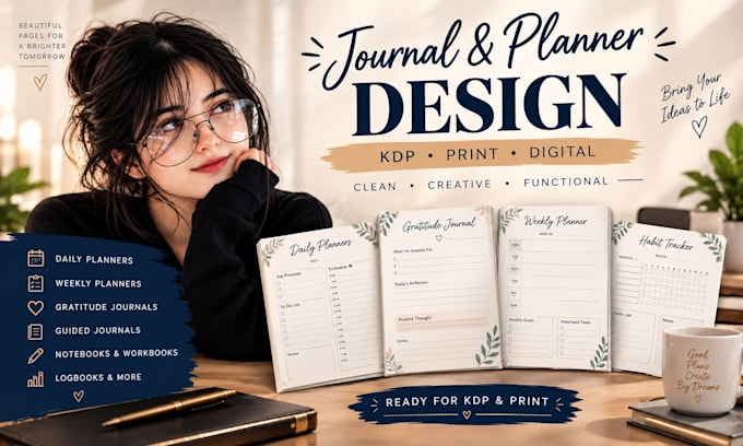 design journal or planner for print or KDP, do prayer journal