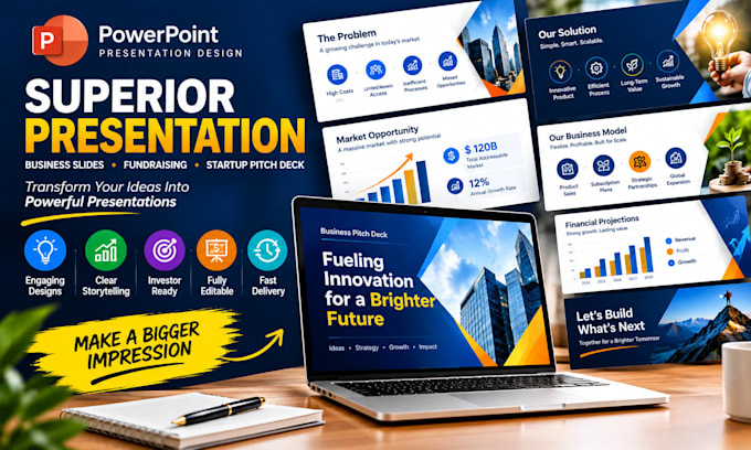 superior powerpoint presentation business slides fundraising startup pitch deck