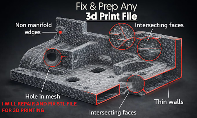 repair and fix your stl file for 3d printing