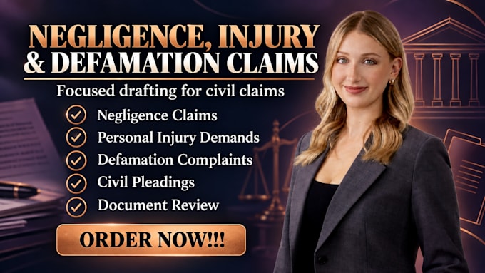 draft negligence, personal injury and defamation claim documents