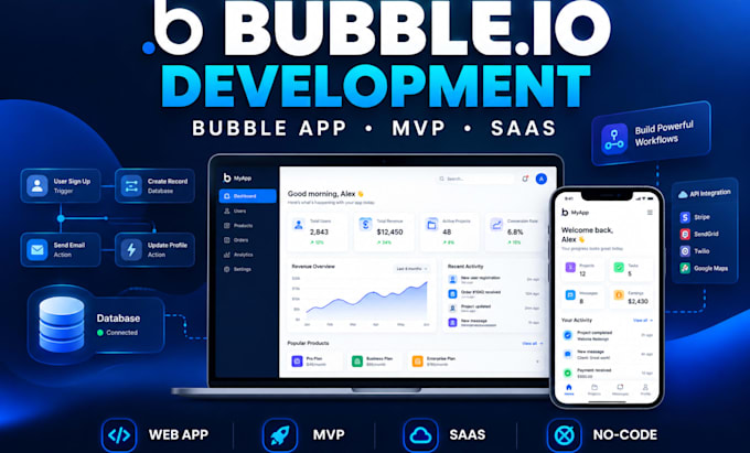 do bubble developer job build bubble io website bubble app bubble mvp saas mvp
