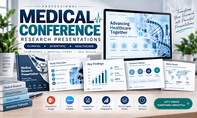 design medical conference and research presentation slides powerpoint design