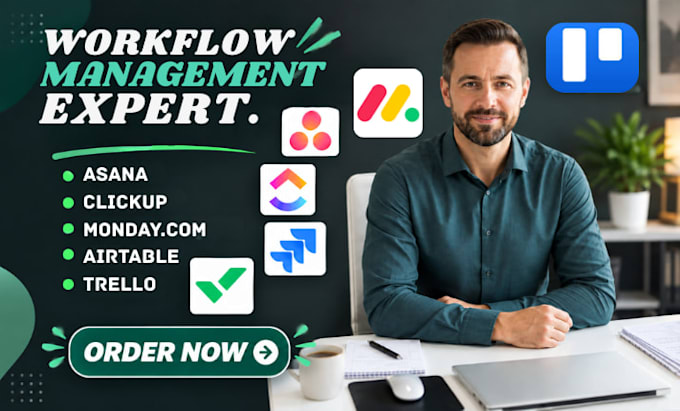 setup workflow management crm asana monday clickup trello notion airtable wrike