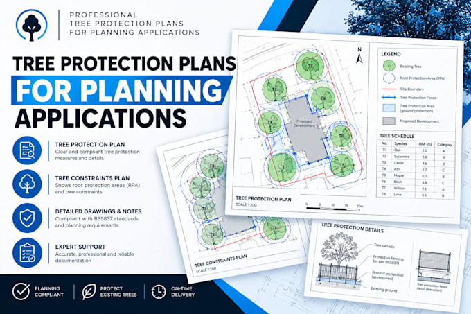 create professional tree protection plans for planning application