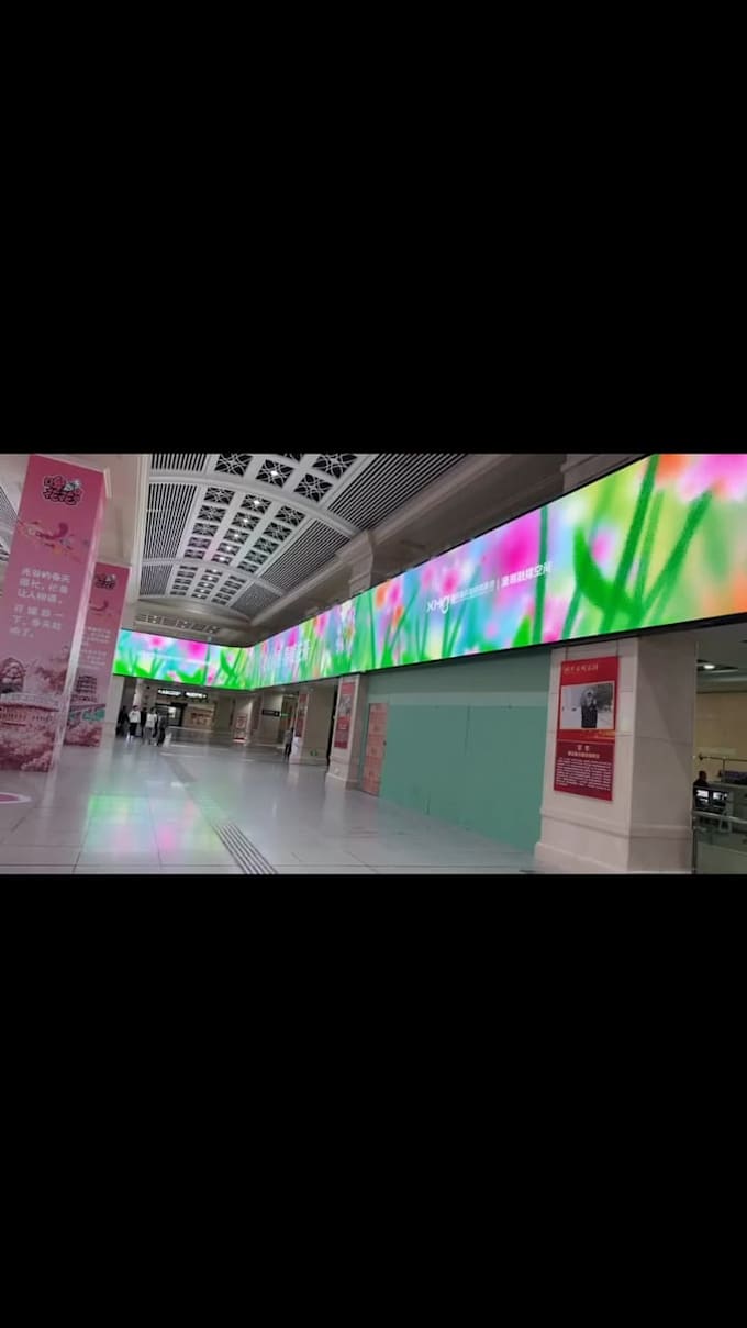 shopping mall led screen animation, anamorphic 3d billboard and digital signage