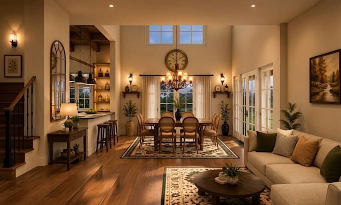 create 3d interior design 3d floor plan, architectural design and 3d rendering