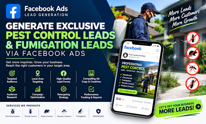 generate exclusive pest control leads, generate fumigation leads via facebook ad