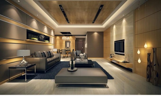 do photorealistic interior design and realistic 3d rendering with vray