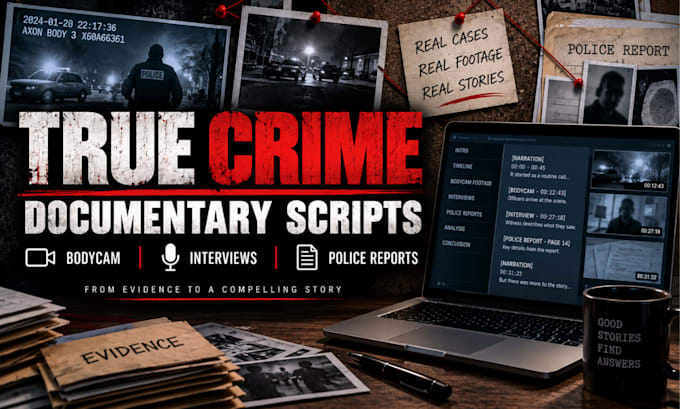 write a true crime documentary script using your bodycam footage