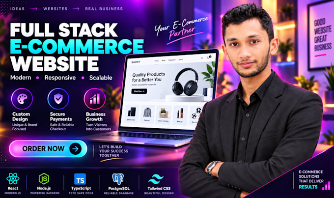 develop a full stack ecommerce website using react and node js