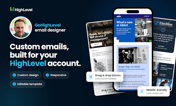 design a professional gohighlevel email template