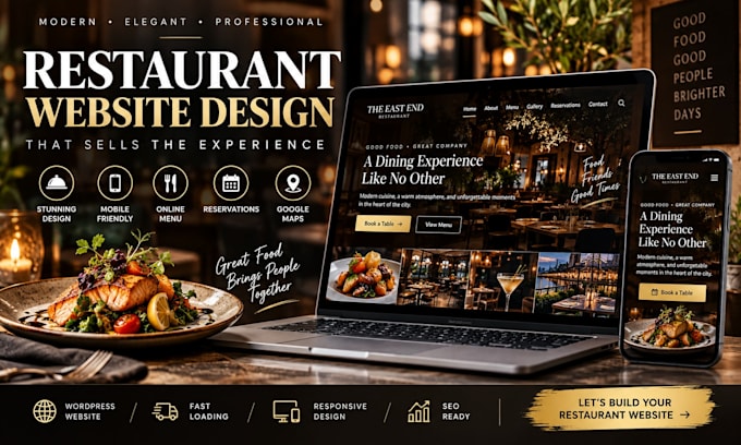design a modern restaurant website in wordpress