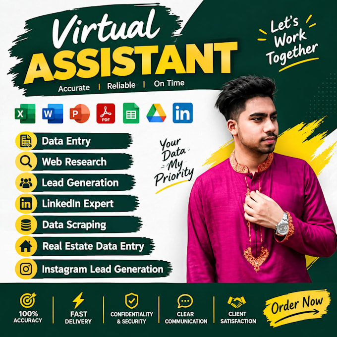 do accurate , data entry typing work, copy paste, web research, lead genration,