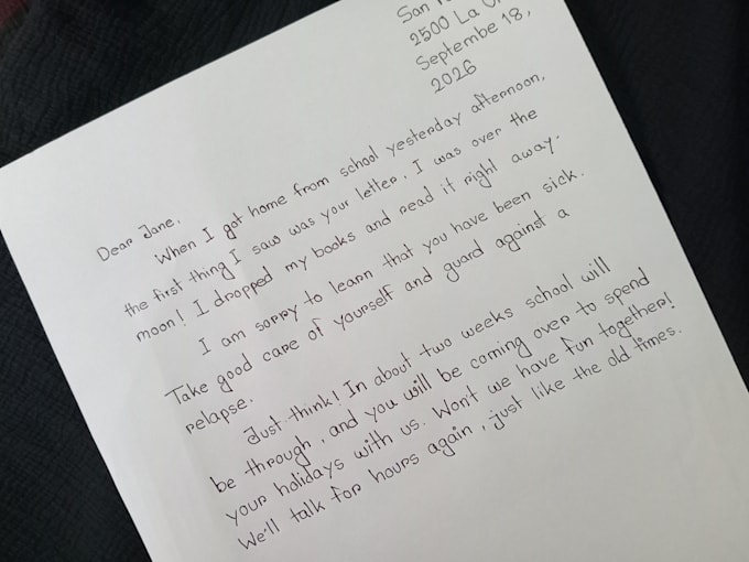 handwrite letters, notes, assignments, and documents