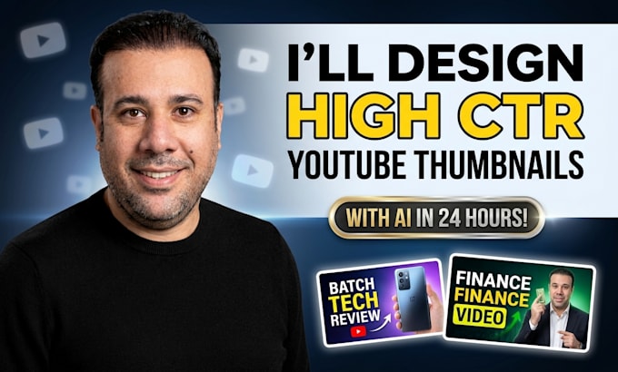 design high ctr eye catchy youtube thumbnails in 24h