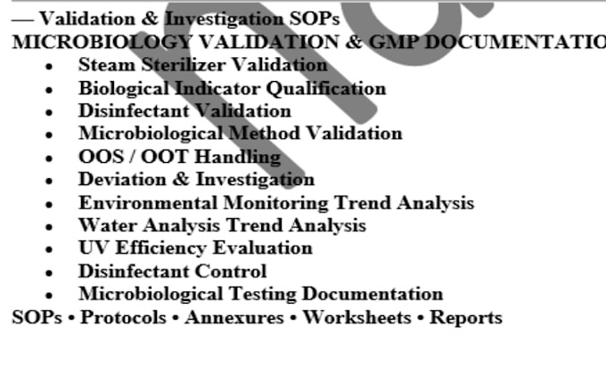 write pharmaceutical sops and validation protocols
