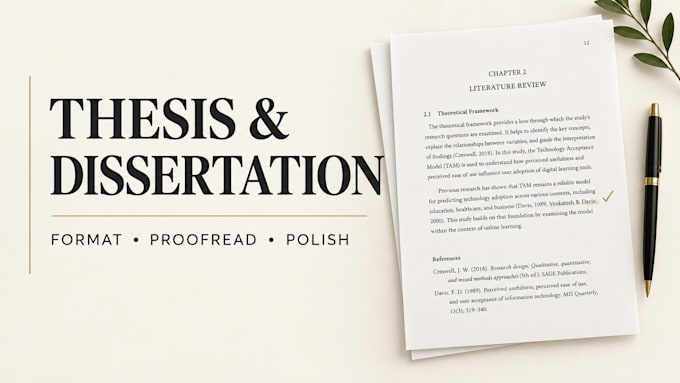 format, proofread and refine your thesis or dissertation