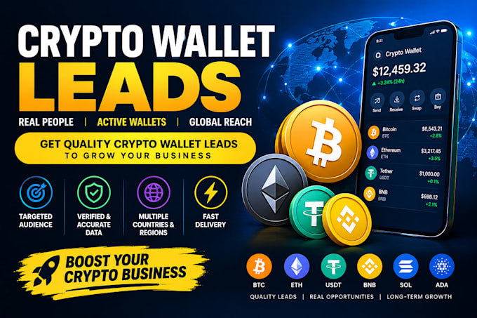 provide crypto wallet leads, usa propcest leads