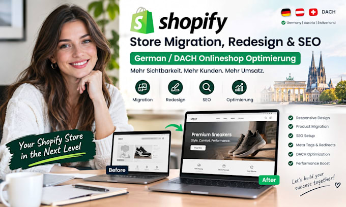 shopify store migration redesign seo german dach onlineshop optimierung services