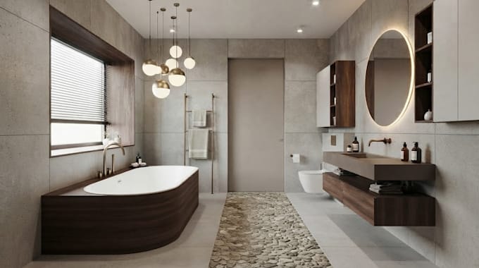 design closet bathroom interior design remodel bathroom space vanity 3d render