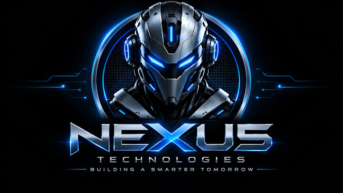design a professional robot, futuristic, or technology cyborg logo