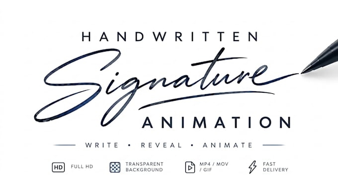 create a realistic handwritten signature animation