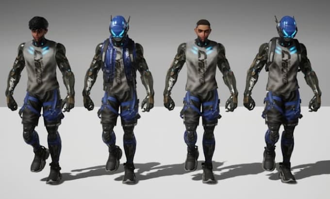 create a custom sci fi 3d character, cyberpunk or futuristic game ready model