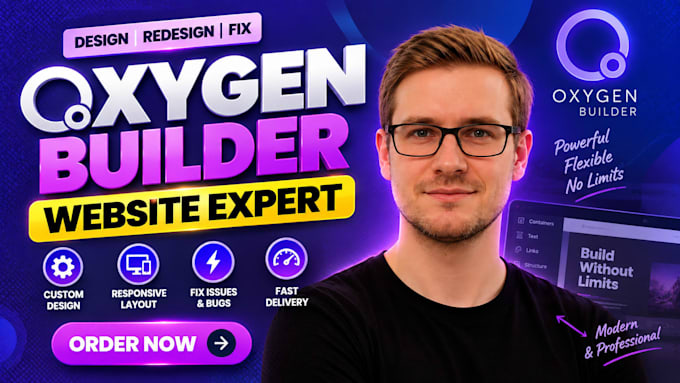 build oxygen builder wordpress website, redesign and custom oxygen website