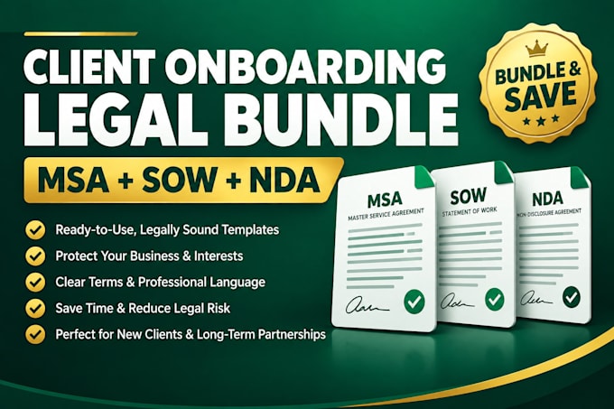 draft a master service agreement, sow, and nda contract bundle