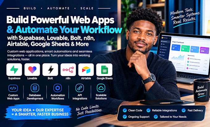 build supabase database webapp lovable bolt n8n airtable automation google sheet