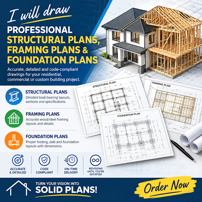 draw professional structural plans, framing plans, and foundation plans