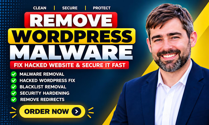 fix hacked wordpress website, remove malware, viruses, security errors, redirect