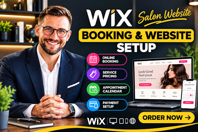 do wix salon booking website,service pricing, appointment calendar payment setup